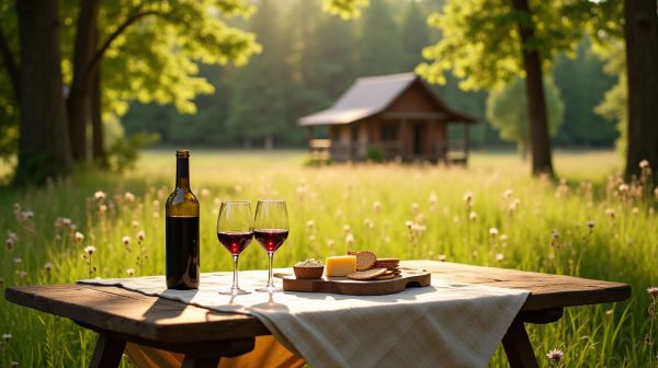 Le matériel outdoor pour recevoir autour d'un bon verre