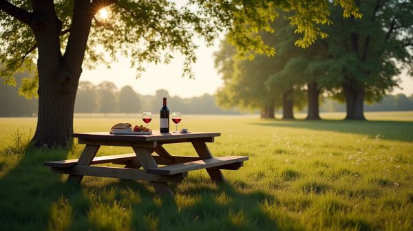 Le matériel outdoor pour recevoir autour d'un bon verre